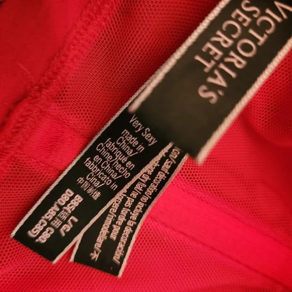 Victoria's Secret Lace Corset Bra Size L Red Adjustable No Underwire with Boning - Picture 5 of 6